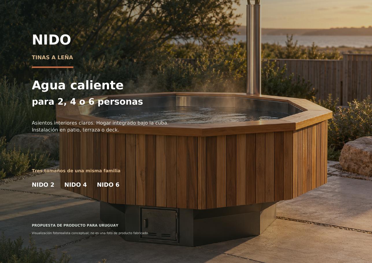 Tinas a leña y jacuzzis exteriores